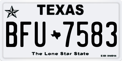 TX license plate BFU7583