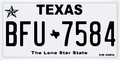 TX license plate BFU7584