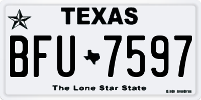 TX license plate BFU7597