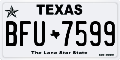 TX license plate BFU7599