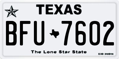 TX license plate BFU7602