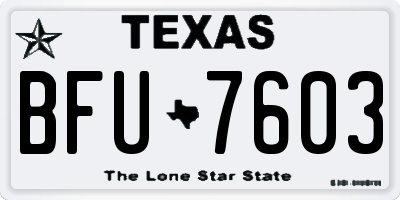TX license plate BFU7603