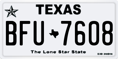 TX license plate BFU7608