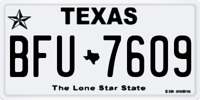 TX license plate BFU7609