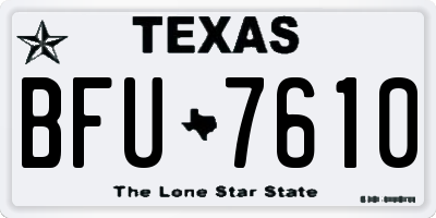 TX license plate BFU7610