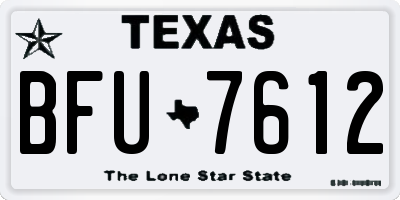 TX license plate BFU7612