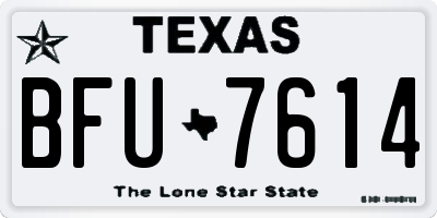 TX license plate BFU7614