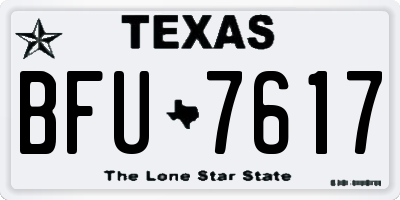 TX license plate BFU7617