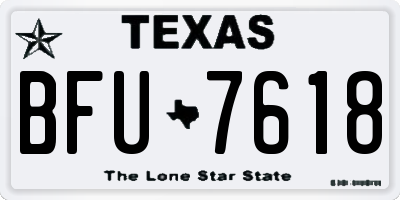 TX license plate BFU7618