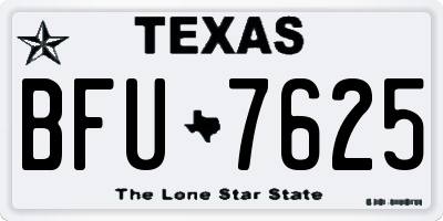 TX license plate BFU7625