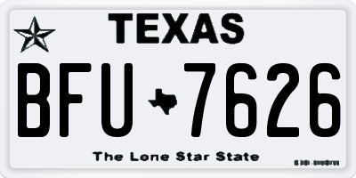 TX license plate BFU7626