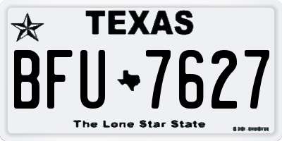 TX license plate BFU7627