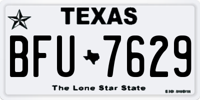 TX license plate BFU7629