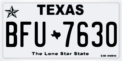 TX license plate BFU7630