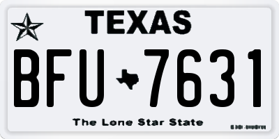 TX license plate BFU7631