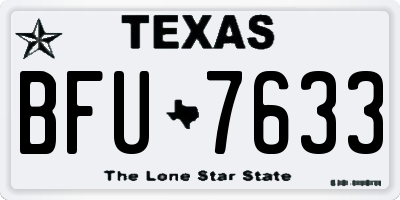 TX license plate BFU7633
