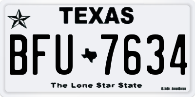 TX license plate BFU7634