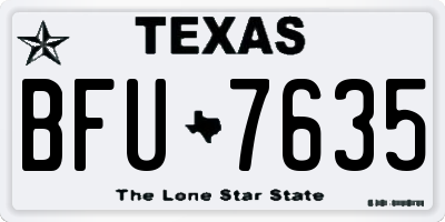 TX license plate BFU7635