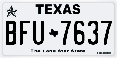 TX license plate BFU7637
