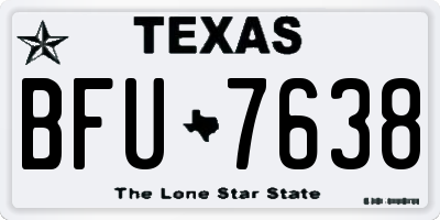 TX license plate BFU7638