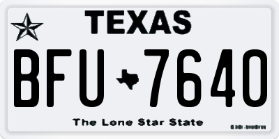 TX license plate BFU7640