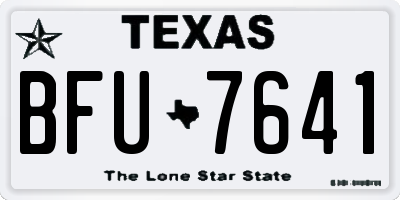 TX license plate BFU7641