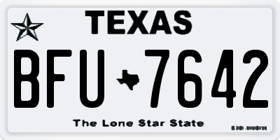 TX license plate BFU7642