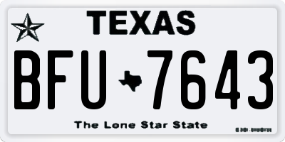 TX license plate BFU7643
