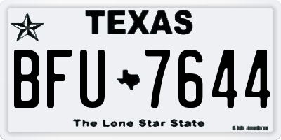 TX license plate BFU7644