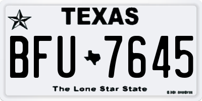 TX license plate BFU7645