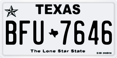 TX license plate BFU7646