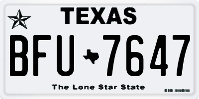 TX license plate BFU7647