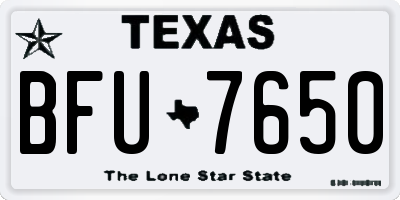 TX license plate BFU7650