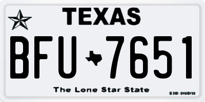 TX license plate BFU7651