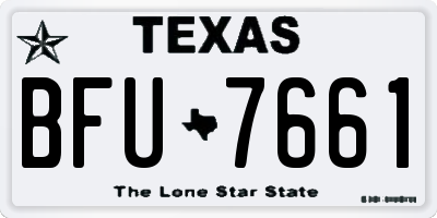 TX license plate BFU7661