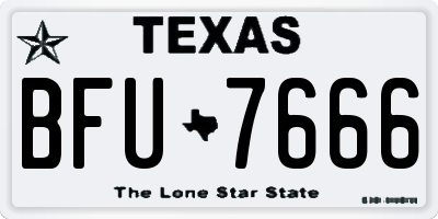 TX license plate BFU7666