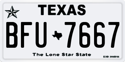 TX license plate BFU7667