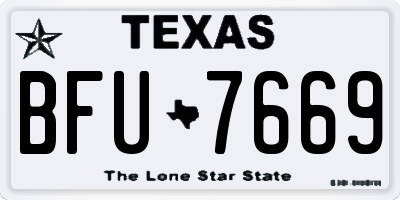 TX license plate BFU7669