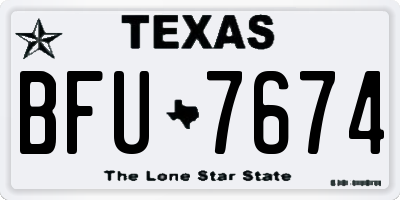TX license plate BFU7674