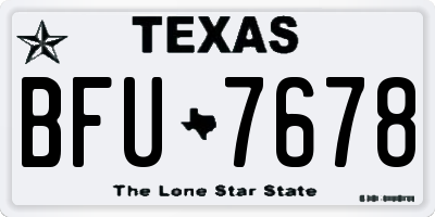 TX license plate BFU7678