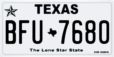 TX license plate BFU7680