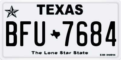 TX license plate BFU7684