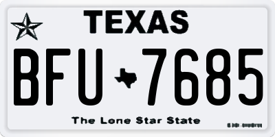 TX license plate BFU7685