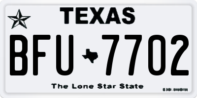 TX license plate BFU7702