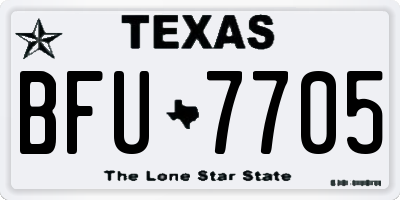 TX license plate BFU7705