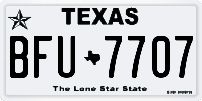 TX license plate BFU7707