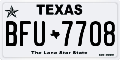 TX license plate BFU7708