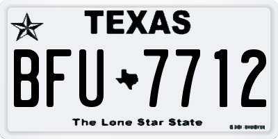 TX license plate BFU7712