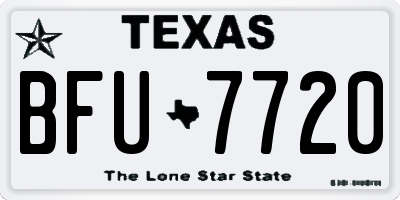 TX license plate BFU7720