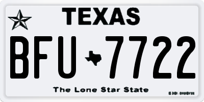 TX license plate BFU7722